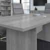 Bush Business Furniture 96W x 42D Boat Shaped Conference Table W/ Wood Base in Platinum Gray 99TB9642PGK